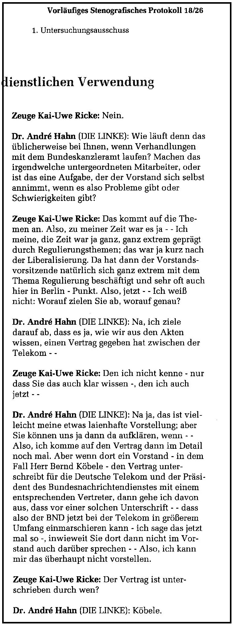 nsa untersuchungsausschuss 26 sitzung1 ausriss